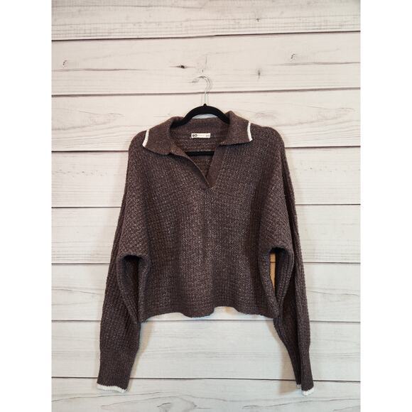 So Good For Life Women's Brown Stretch‎ V-Neck Long Sleeve Sweater Size Large - Picture 1 of 6